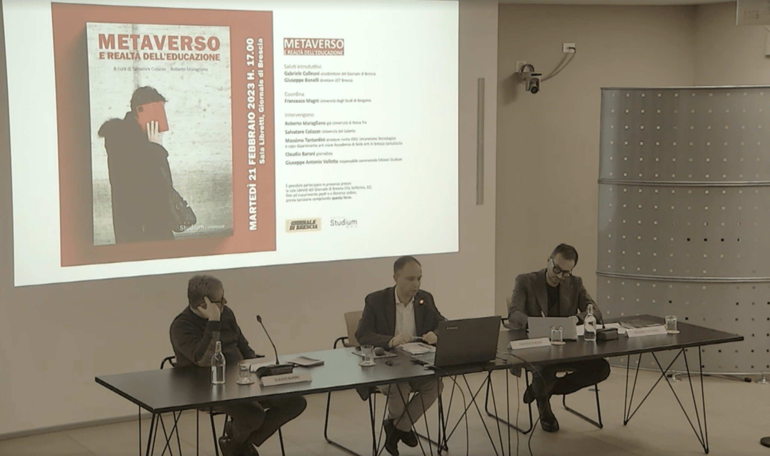 Presentazione del libro Metaverso e realtà dell'educazione presso la Sala Libretti del Giornale di Brescia